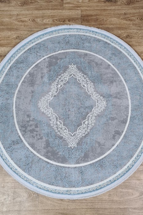Ковер Luxury 05986d d.grey-blue круг